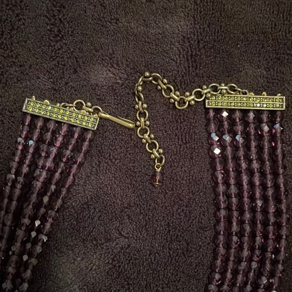 HEIDI DAUS Amethyst 6 Row Oval Pendant Beaded Necklace - Picture 5 of 10